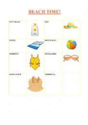English Worksheet: Beach Time