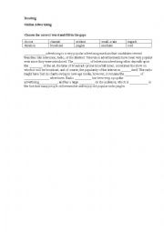 English Worksheet: Choose and fill in the words from the box
