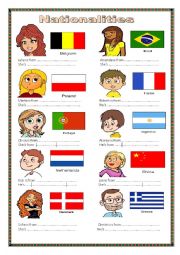 English Worksheet: Nationalities