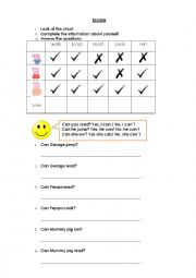 English Worksheet: Can Peppa ...?