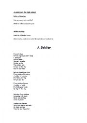 English Worksheet: Poem