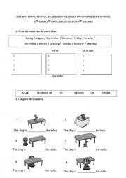 An exam&worksheet for 4th and 5th grades