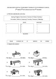 English Worksheet: An exam&worksheet for 4th and 5th grades