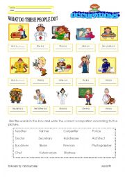 English Worksheet: Professions-occupations