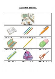 English Worksheet: The classroom material
