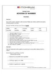 English Worksheet: Adv of manner