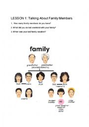 English Worksheet: family tree