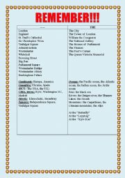 English Worksheet: Rules of using the definite article