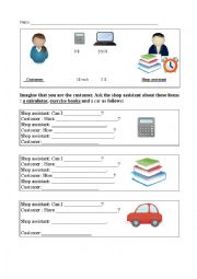 English Worksheet: At the shop