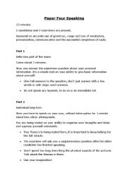 English Worksheet: FCE Paper 4 Speaking Hints and Tips