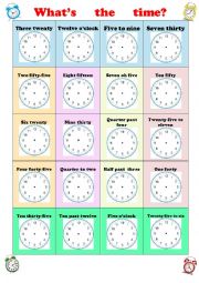 English Worksheet: Whats the time?