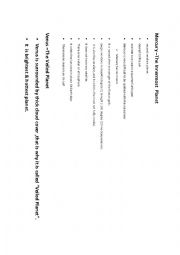 English Worksheet: planets