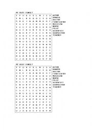 English Worksheet: PROFESSIONS wordsearch