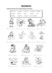 English Worksheet: Symptoms