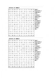ADVERBS OF MANNER Word Search