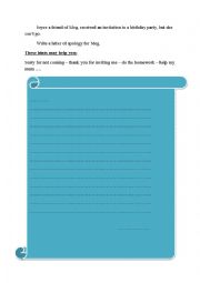 English Worksheet: Writing