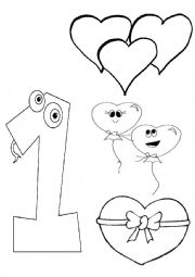 English Worksheet: Numbers and objects (3 years old)