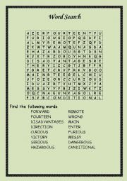 English Worksheet: Word Search