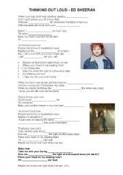 English Worksheet: Thinking Out Loud - Ed Sheeran