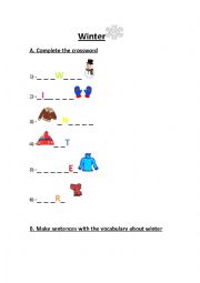 English Worksheet: Winter