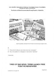 English Worksheet: Teens and the media
