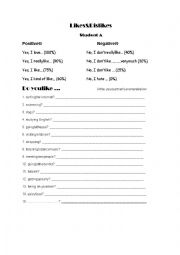 English Worksheet: Likes & dislikes