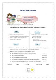 English Worksheet: 8th form English secondary school (project  work evaluation)