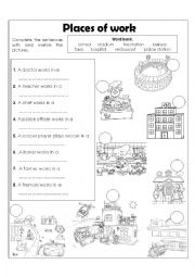 English Worksheet: Places of work