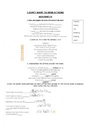 English Worksheet: AEROSMITH- I DONT WANT TO  MISS A THING