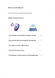 English Worksheet: Listening Comprehension exercise: Radiation in routers