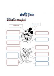 English Worksheet: Body parts