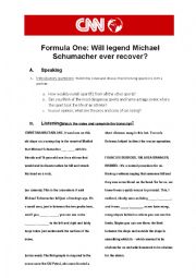 English Worksheet: CNN Michael Schumacher