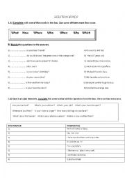 English Worksheet: Question Words