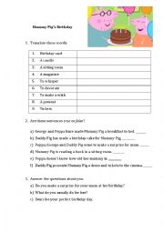 English Worksheet: Peppa Pig 