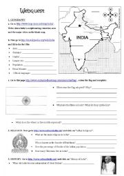 English Worksheet: Webquest India