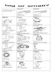 English Worksheet:  big or small