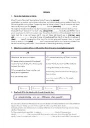English Worksheet: remedial work 9th form 1st term (part 3 )