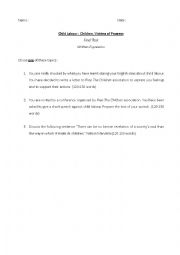 English Worksheet: Child Labour Written Expression