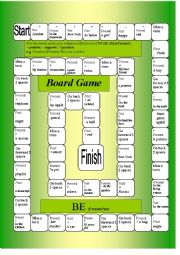 English Worksheet: Board game Verb to BE