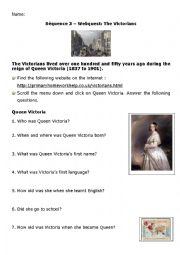 English Worksheet: Webquest on Victorian times