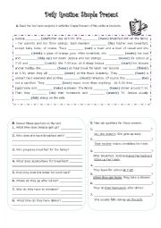 English Worksheet: Daily routine