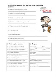 English Worksheet: daily routines