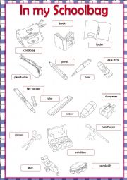 English Worksheet: In my Schoolbag