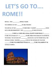 English Worksheet: Lets go to Rome