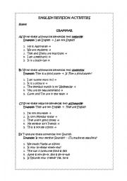 English Worksheet: Revision Verb TO BE