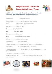 English Worksheet: Simple Present Tense 