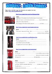 English Worksheet: Webquest London Symbols