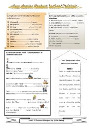 English Worksheet: Possessive Adjectives