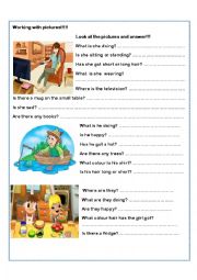 English Worksheet: working with pictures!!!