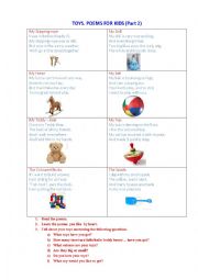 English Worksheet: MY TOYS ( Part 2)